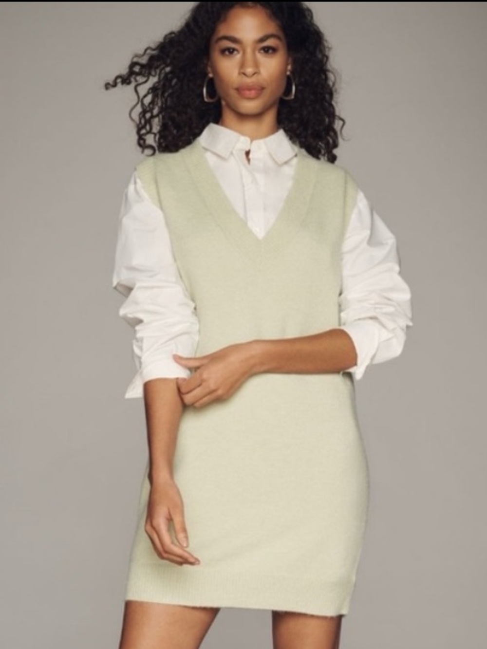 NWT Anthropologie Sunday in Brooklyn Sweater Vest Cozy Soft Mini Dress, M